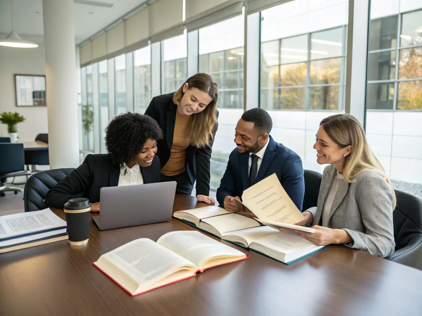 A diverse group of people discussing legal matters in a courtroom setting, highlighting the importance of understanding legal rights and procedures.